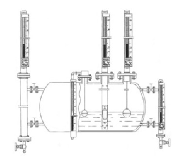 磁翻板液位計安裝示意圖1